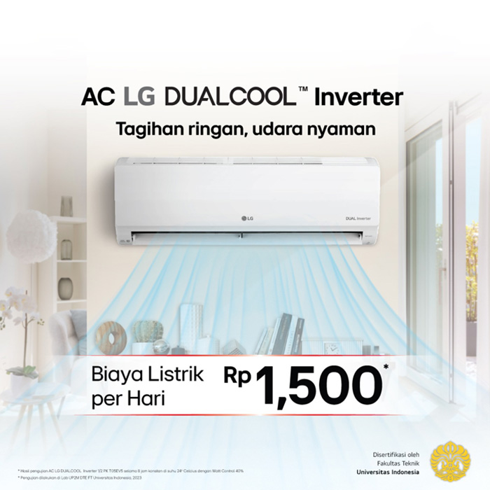 LG AC Split Dinding Smart Inverter DUALCOOL Watt Control 2023 1/2 PK - T05EV5
